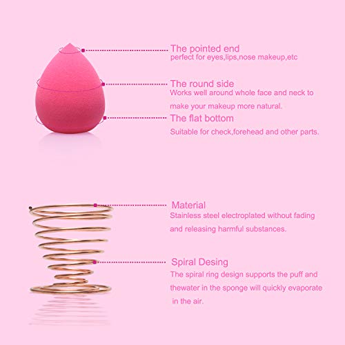 Makeup Sponge Blender Set with Beauty Sponge Holder for Dry Wet Use No-Latex