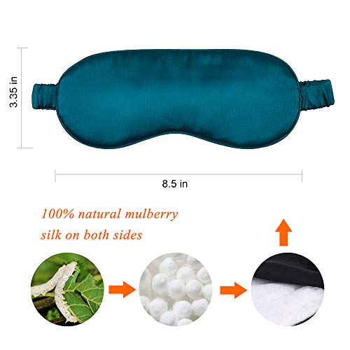 Silk Sleep Mask Eye Mask Blindfold with Double Layer Silk Filling and Elastic Strap for Full Night’s Sleep, Travel and…