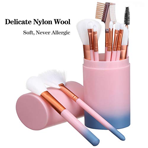 Elisel Makeup Brush Sets 12 Pcs Makeup Brushes Travel makeup brush set Eye shadow brush, foundation brush, blush brush…