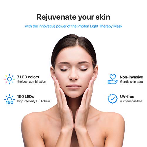 Pure Daily Care Luma LED Skin Treatment Mask – Home Facial Skin Rejuvenation & Anti-Aging Light Therapy, 7 Color LED…
