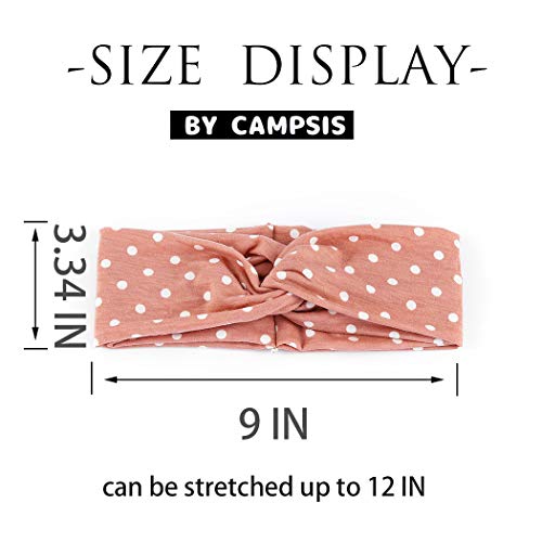 Campsis Fashion Headbands White Criss Cross Hairbands Strecthy Knotted Head Wrap for Women and Girls(Pack of 3)