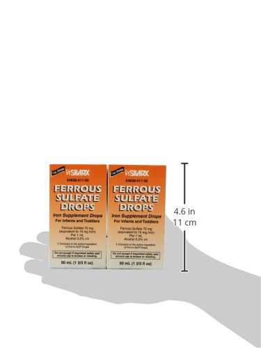 Ferrous Sulfate Iron 15mg/ml Supplement Drops 50ml Bottle -Pack of 3-