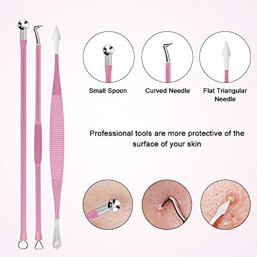 10PCS Blackhead Remover Tool, Aooeou Professional Pimple Popper Tool Kit – Treatment for Blemish, Whitehead Popping, Zit…