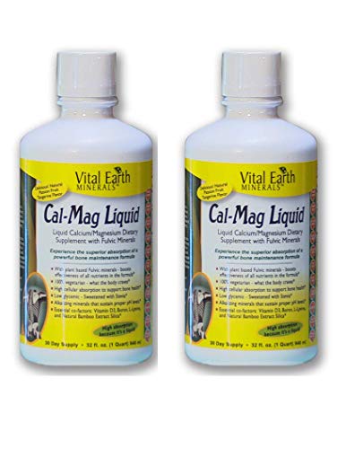 Vital Earth Minerals Cal-Mag Supplement Liquid – Calcium Magnesium Liquid Bone Support Supplement with Energizing…