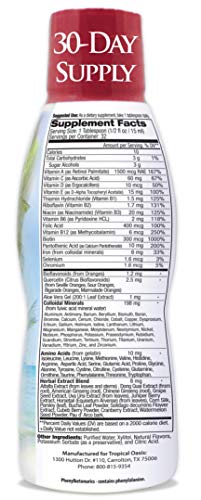 Tropical Oasis Adult Liquid Multivitamin -Liquid Multi-Vitamin and Mineral Supplement with 125 Total Nutrients Including…