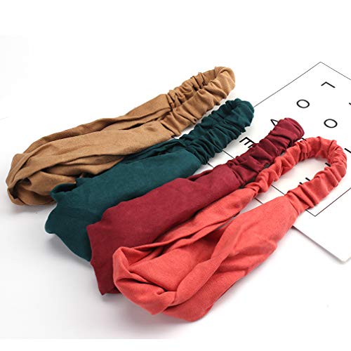 Araluky Boho Headwraps Headbands for Women Silk Floral Wrap Around Hiking Criss Cross Elastic Big Hair Bands Bohemian…
