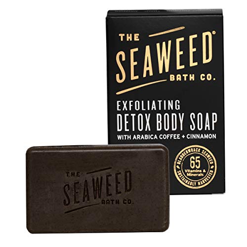 Seaweed Bath Co. Exfoliate Detox Body Soap, 3.75 Ounce, Sustainably Harvested Seaweed, Charcoal (Packaging May Vary)