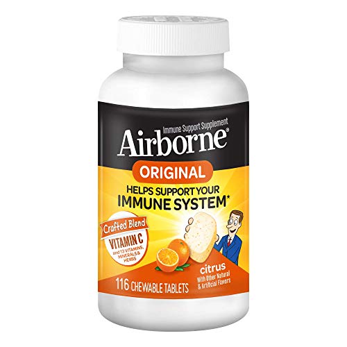 Airborne 1000mg Vitamin C Chewable Tablets with Zinc, Immune Support Supplement with Powerful Antioxidants Vitamins A C…