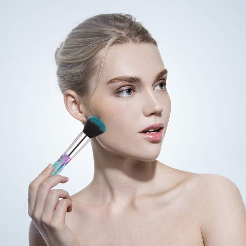 Makeup Brushes Set Crystal Handle – 10pcs Colorful Diamond Cosmetic Kabuki Brushes Foundation Concealer Face Powder Eye…