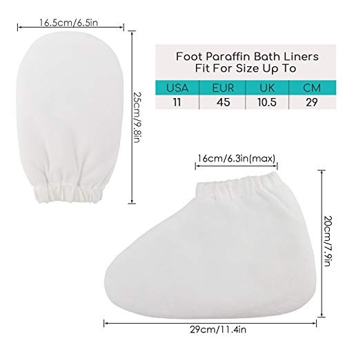 Paraffin Wax Bath Gloves and Booties, Segbeauty Elastic Opening Insulated Thick Mitts & Sock Liners for Hands & Feet Hot…