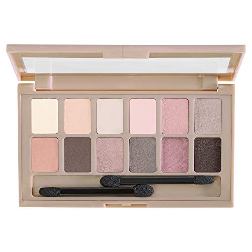 Maybelline The Blushed Nudes Eyeshadow Palette, Includes 12 Pigmented Shades and 2 Double Ended Eye Makeup Applicators…