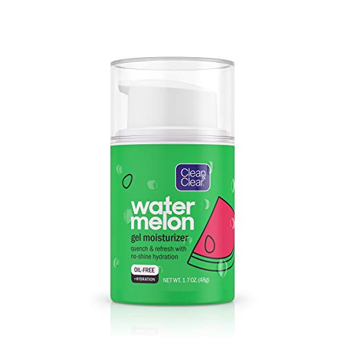 Clean & Clear Hydrating Watermelon Gel Facial Moisturizer, Oil-Free Daily Face Gel Cream to Quench & Refresh Dry Skin…