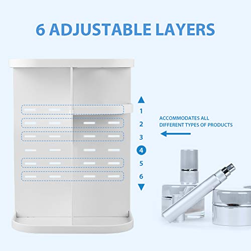Jerrybox 360 Rotating Makeup Organizer, Spinning Makeup Organizers Vanity Organizer Rack for Countertop, Large Capacity…