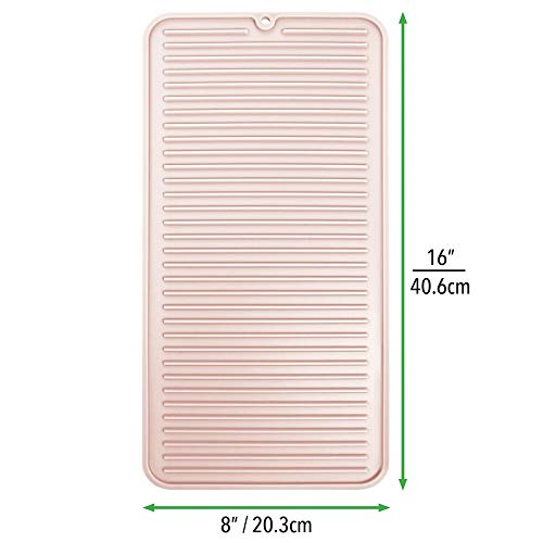mDesign Silicone Heat-Resistant Hair Care Styling Tool Mat for Curling or Flat Irons, Straighteners on Bathroom…