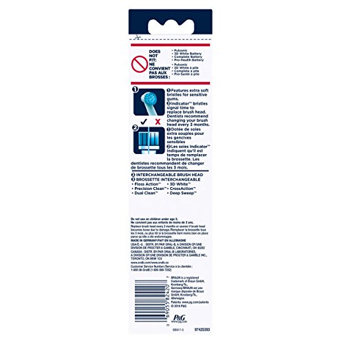 Oral-B Sensitive Gum Care Electric Toothbrush Replacement Brush Heads Refill, 3 Count