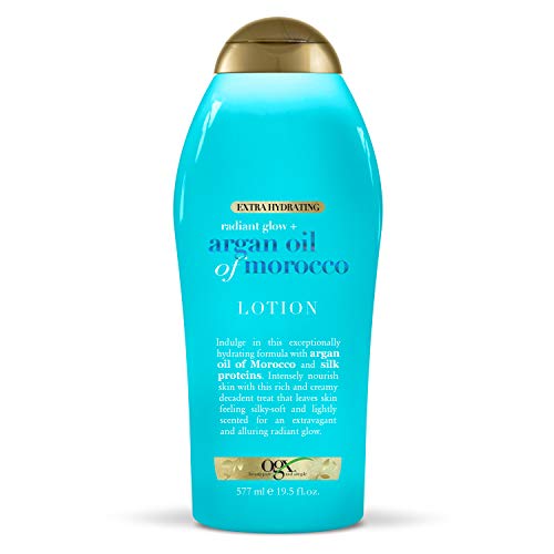 OGX Radiant Glow + Argan Oil of Morocco Extra Hydrating Body Lotion for Dry Skin, Nourishing Creamy Body & Hand Cream…