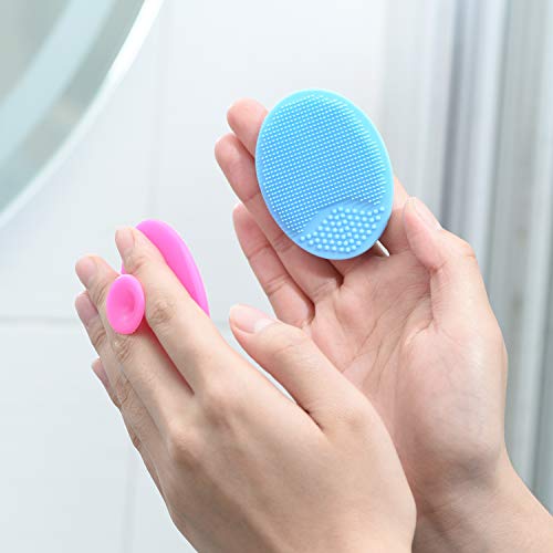 Face Scrubber,2 Pack Soft Silicone Scrubbies Facial Cleansing Pad Face Exfoliator Face Scrub Face Brush Silicone Scrubby…