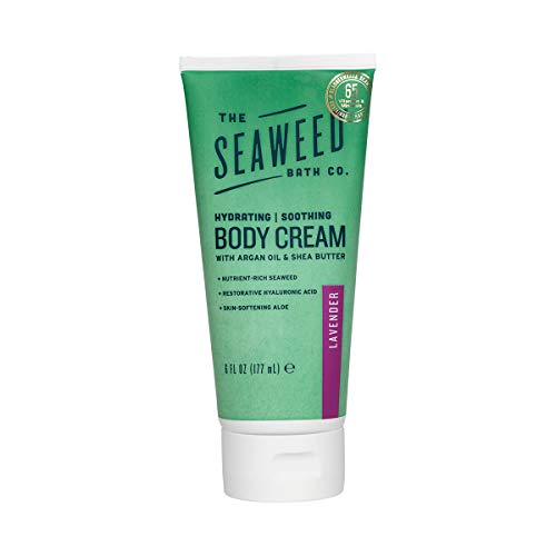 Seaweed Bath Co. Hydrate Body Cream, Lavender Scent, 6 Ounce, Sustainably Harvested Seaweed, Kukui Oil, Hyaluronic Acid…