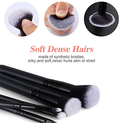 [Updated 2020 Version] Makeup Brushes Set, 5pcs Makeup Brushes Cosmetic Foundation Powder Concealers Eye shadows Lip…