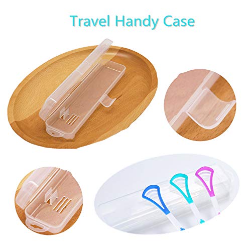 Tongue Scraper Cleaner 100% BPA Free Tongue Scrapers with Travel Handy Case for Adults, Kids, Healthy Oral Care, Easy to…