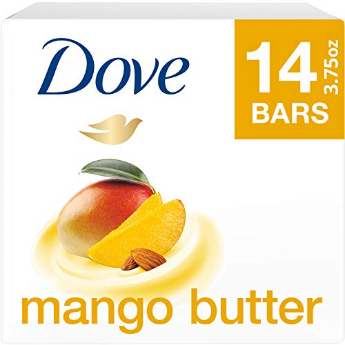 Dove Beauty Bar To Moisturize Dry Skin With Mango Butter More Moisturizing Than Bar Soap, 3.75 Ounce (Pack of 14)