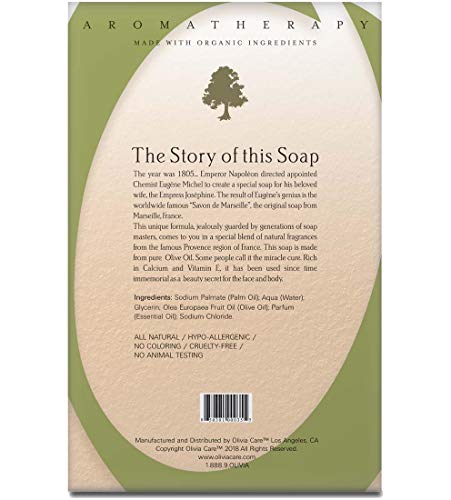 Olivia Care Bath & Body Bar Green Tea Soap 4 Pack Gift Box Organic, Vegan & Natural Contains Olive Oil Repairs, Hydrates…