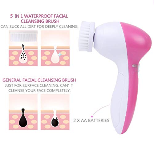 Xesscare Waterproof Facial Cleansing Spin Brush Set with 9 Exfoliating Brush Heads – Complete Face Spa System Advanced…