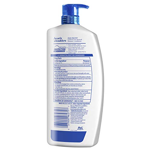 Head and Shoulders Classic Clean 2-in-1 Anti-Dandruff Shampoo + Conditioner 32.1 Fl Oz (Packaging May Vary)