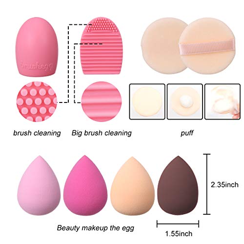 Akstore Makeup Brushes 16 Pcs Makeup Brush Set Travel makeup brush set (Rose Gold)