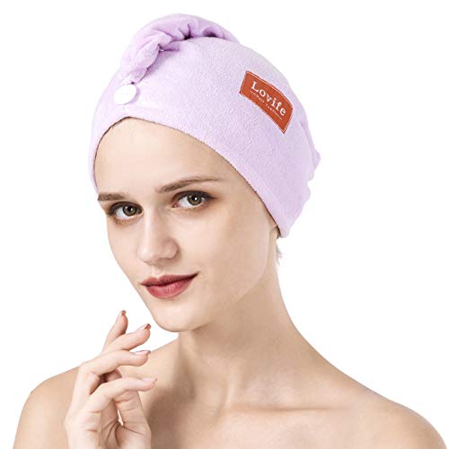 Lovife 3 Pack Microfiber Hair Towel Wrap 11inch X 26 inch Quick Drying Absorbent Hair Towels Turban Long Curly Hair Anti…