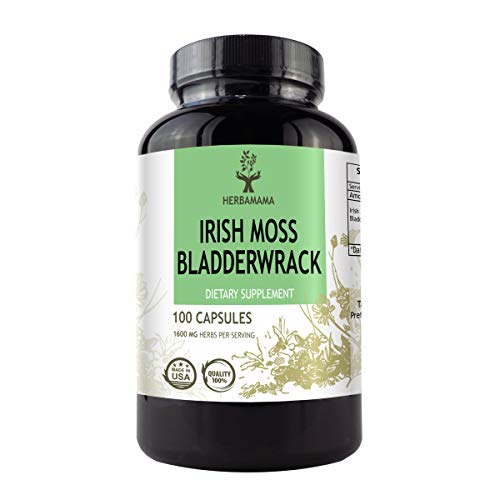 HERBAMAMA Sea Moss Capsules – Organic Irish Seamoss Pills Supplement – Dr Sebi Sea Moss & Bladderwrack Vegan Powder…
