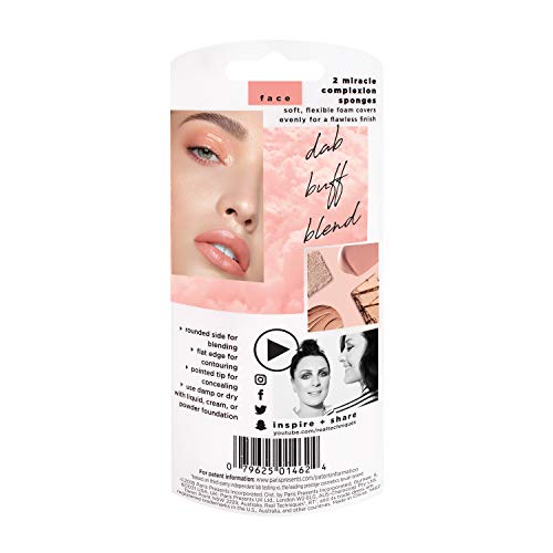 Real Techniques Miracle Complexion Sponge Duo, Makeup Blending Sponges, For Foundation, Light To Medium Coverage…
