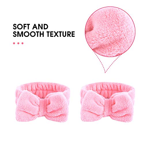 6 Pack Soft Headband BEoffer Coral Fleece Women Makeup Spa Head Bands Turban Fashion Bow Bowknot Hairlace Headwear Wash…