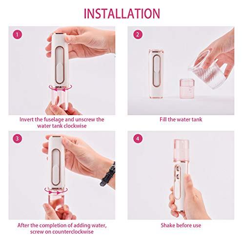 annhuabeauty Nano Facial Mister, Double Hole Portable Cool Mist Moisturizing Face Eye Lash Mister, Facial Sprayer for…