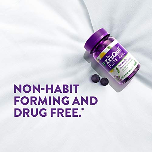 ZzzQuil Pure Zzzs Melatonin Sleep Aid Gummies, Helps You Fall Asleep Naturally, Wildberry Vanilla Flavor, Chamomile…