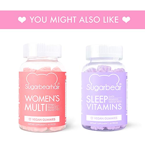 Sugarbear Hair Vegan Vitamin Gummies for Normal Hair Growth Vitamin C, Biotin, B12, Zinc, Iodine, Folic Acid, Coconut…