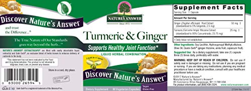 Nature’s Answer Turmeric and Ginger Capsules 90 Count | Supports Healthy Joint Comfort*