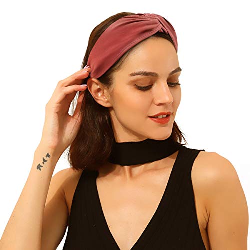 Knotted Headbands for Women, Fashion Cross Knot Headband for Girls, Top Knotted Hairband Hair Hoops with Fabric Elastic…