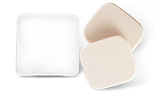 KOOBA 2pcs Square Makeup Sponges with 1 Travel Case, Beauty Face Primer Compact Powder Puff, Blender Sponge Replacement…