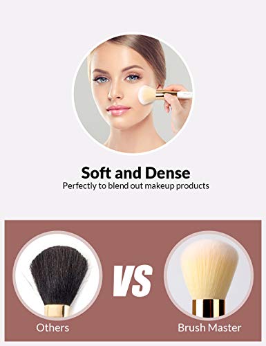 Brush Master Makeup Brushes Set 10Pcs Professional Kabuki Foundation Eyeshadow Blush Blending Lip Full Face Cosmetic Kit…