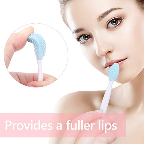 Double-sided Silicone Exfoliating Lip Brush Skin Care Soft Lip&nose Brush Tool Manual Facial Cleaning Brushes 4pcs