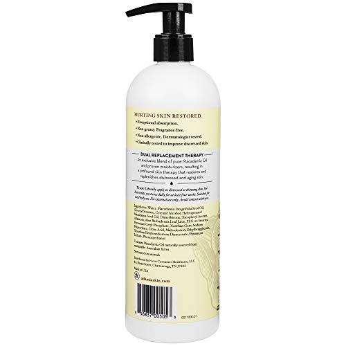 Adamia Therapeutic Repair Lotion with Macadamia Nut Oil and Promega-7, 16 Fl Oz Bottle- Fragrance Free, Paraben Free…