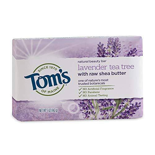 Tom’s of Maine Natural Beauty Bar Soap, Lavender & Shea With Raw Shea Butter, 5 oz. 6-Pack