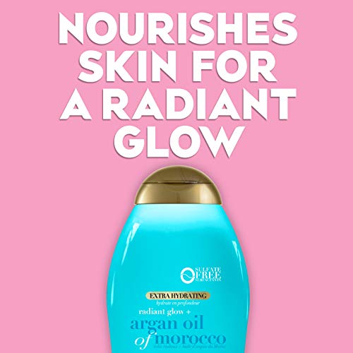 OGX Radiant Glow + Argan Oil of Morocco Extra Hydrating Body Wash for Dry Skin, Moisturizing Gel Body Cleanser for Silky…