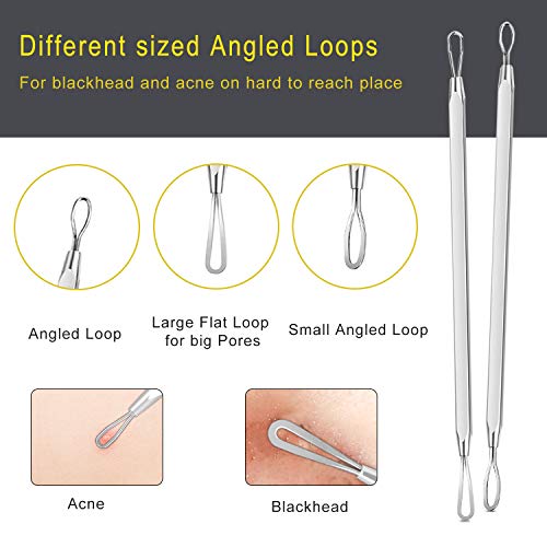 [Latest]Blackhead Remover Tool, Boxoyx 10 Pcs Professional Pimple Comedone Extractor Popper Tool Acne Removal Kit…