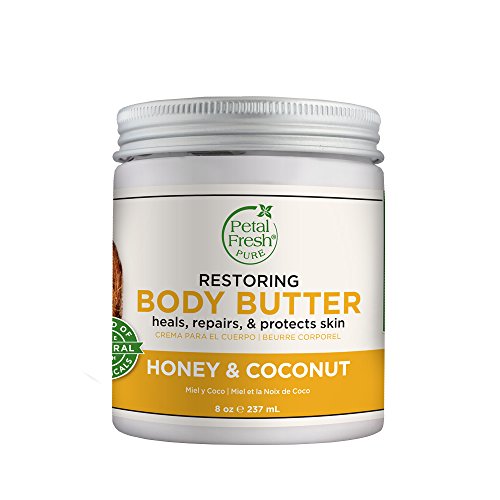 Petal Fresh Pure Restoring Honey & Coconut Body Butter, Organic Coconut Oil, Argan Oil, Shea Butter, Intense Hydration…