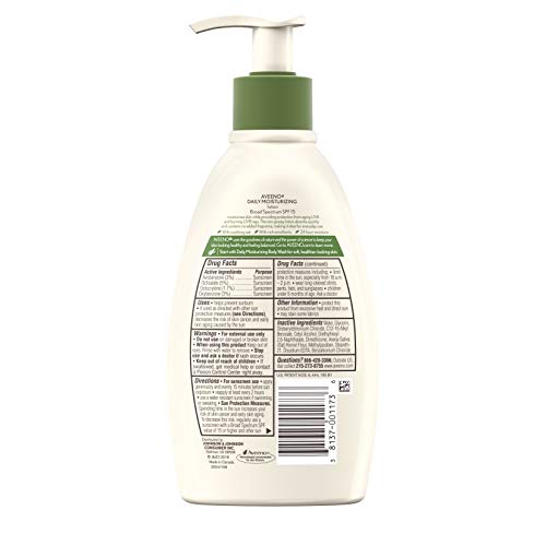 Aveeno Daily Moisturizing Body Lotion with Broad Spectrum SPF 15 Sunscreen, Soothing Oat & Rich Emollients to Nourish…