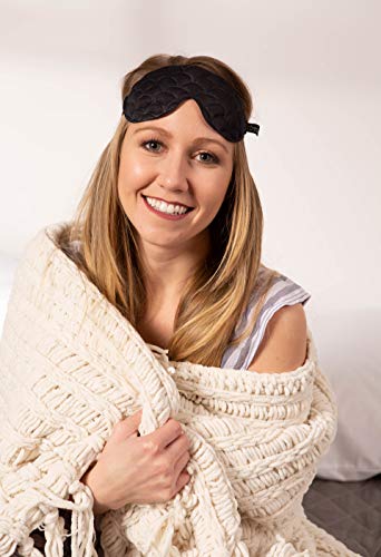Bucky Ultralight Comfortable Contoured Travel and Sleep Eye Mask, Black Scallop, One Size