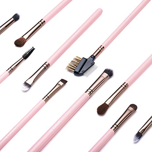 SIXPLUS Makeup Brushes with Case, 15 Pcs Pink Makeup Brush Set Professional for Foundation Powder Concealer Eyeshadow…