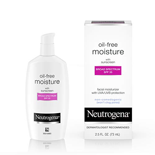 Neutrogena Oil-Free Daily Long Lasting Facial Moisturizer & Neck Cream with SPF 35 Sunscreen & Glycerin, Non-Greasy, Oil…